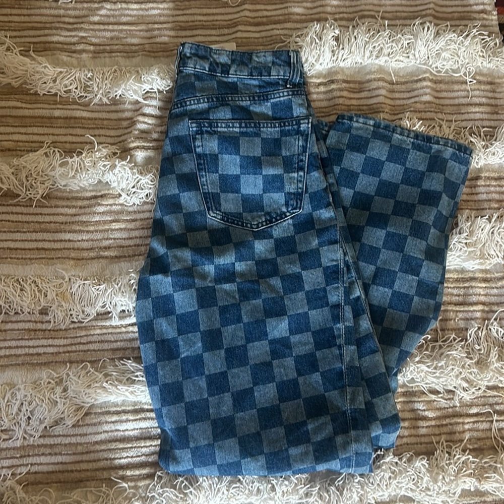 H and m checkered jeans